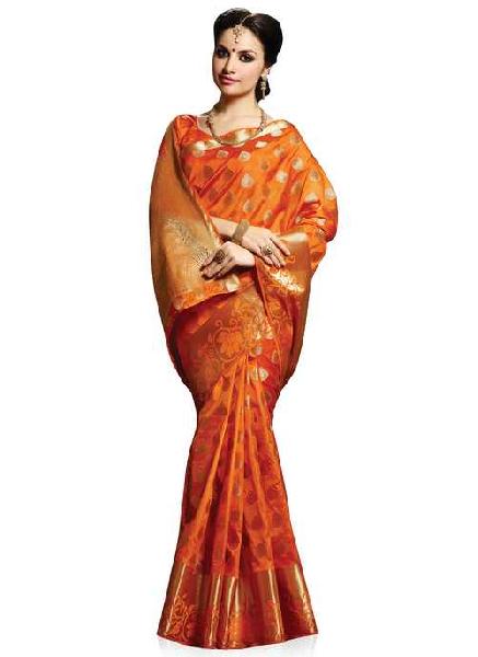 Orange Traditional Woven Art Silk Woven Saree