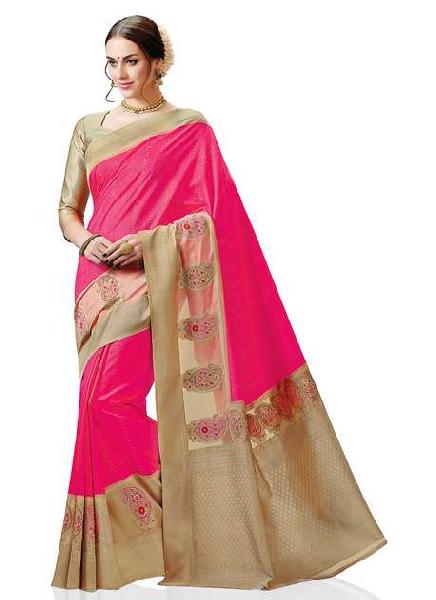 Pink Traditional Kanchipuram Spun Silk Woven Saree at Rs 8,650 / Piece ...