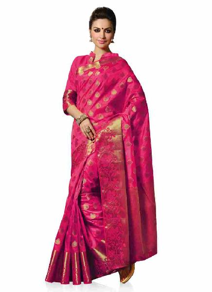 Pink Colour Traditional Woven Art Silk Woven Saree