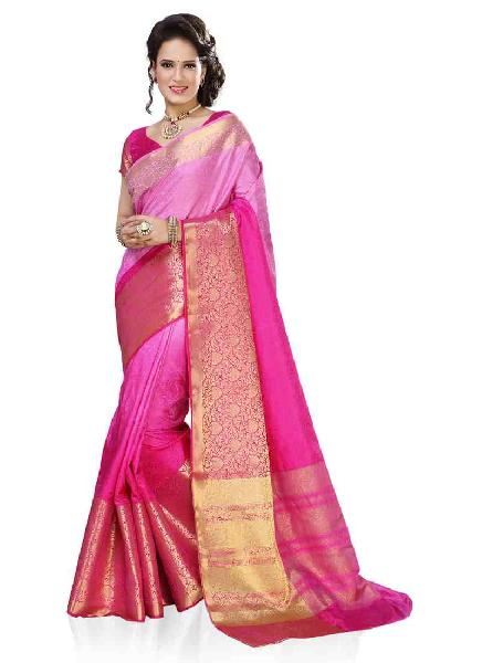 Pink Art Silk Traditional Saree, Age Group : Adult