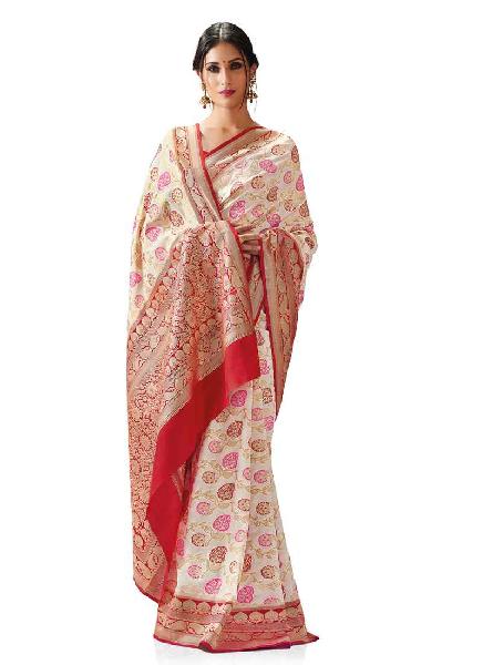 Red Colour Kanchipuram Woven Spun Silk Saree