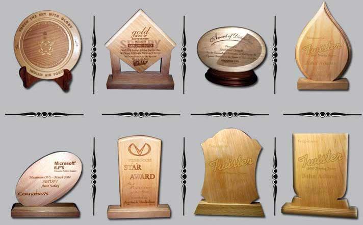 Polished Wood Award Trophies, Feature : Fine Finishing, Light Weight, Perfect Shape