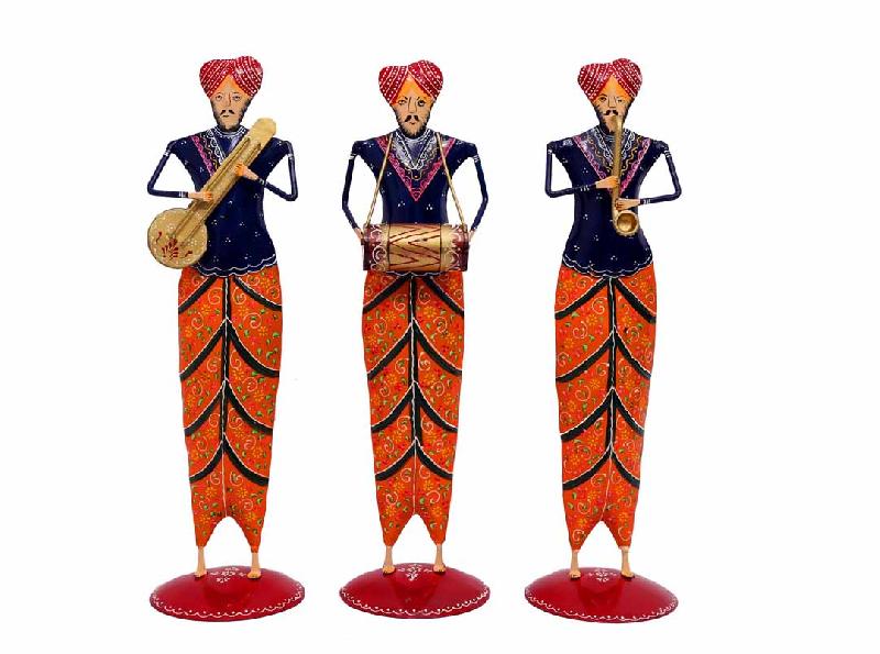 Handcrafted Multicoloured Sardar Musicians idol