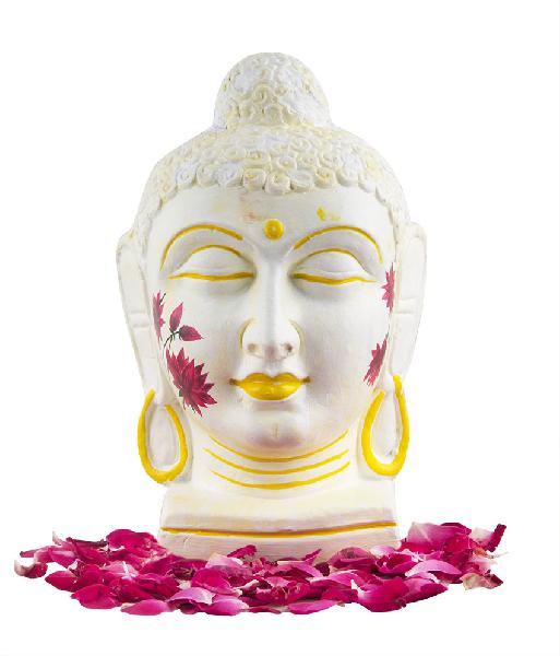 Buddha Head in White