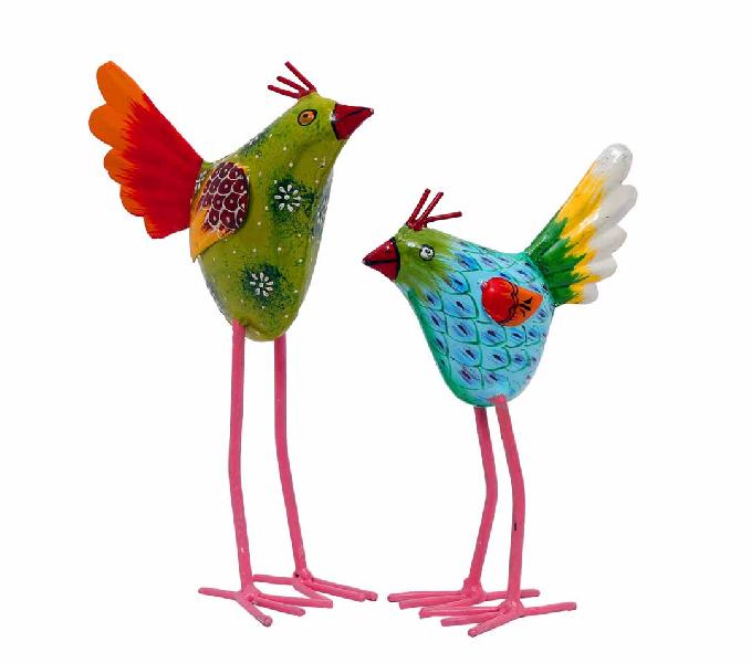 Indikala Cast Iron Hand Painted Birds, for Home Decorative
