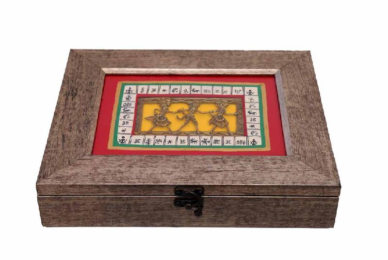 Handcrafted Grey Rectangular Dhokra Work Box