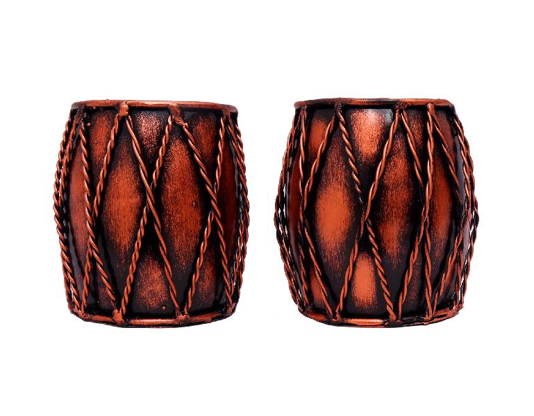 Set of 2 Dholak Pen Stands( 4 Inches Tall)