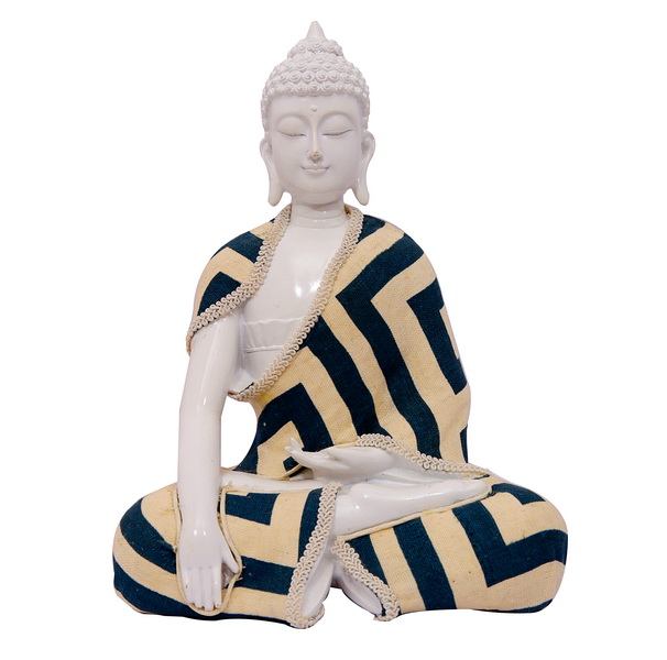 Indikala Refined Smoothened Clay. White Meditating Buddha