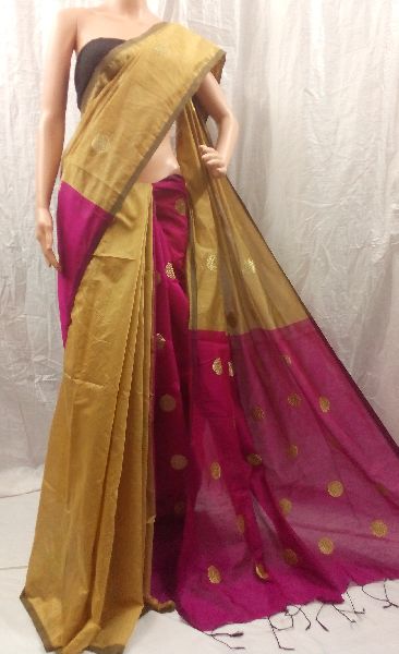Handloom Silk Cotton Ball Butta Saree, Occasion : Bridal Wear, Festival Wear, Party Wear, Wedding Wear