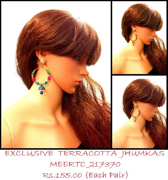 terracotta jhumka earrings