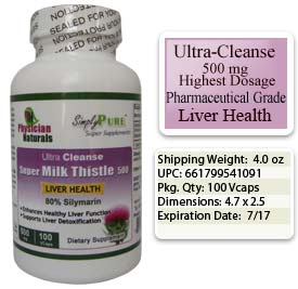 Ultra Cleanse Super Milk Thistle 500 Mg 100 Vegg Capsules