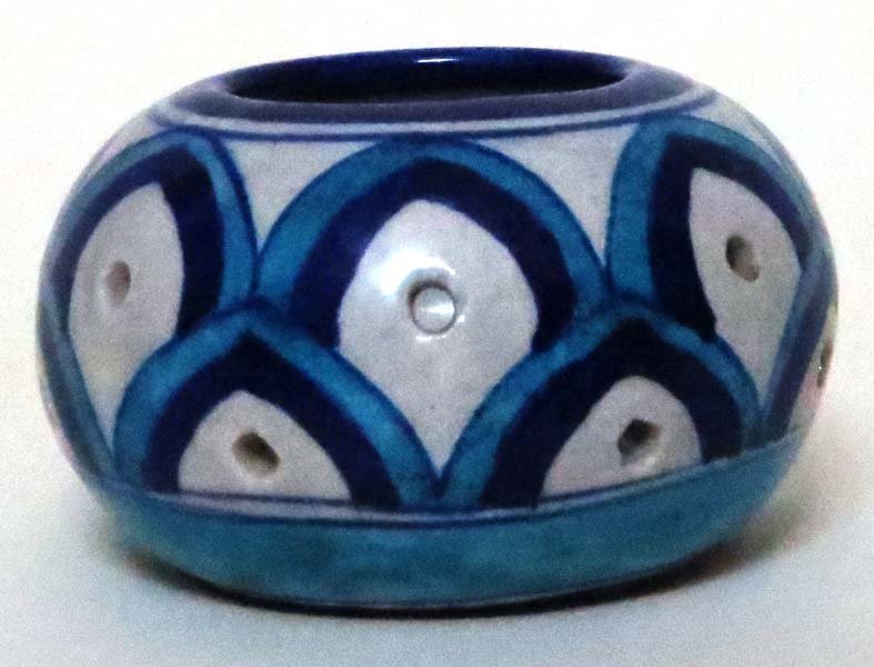 Blue Pottery Tea Light, Size : 2.5 inches high