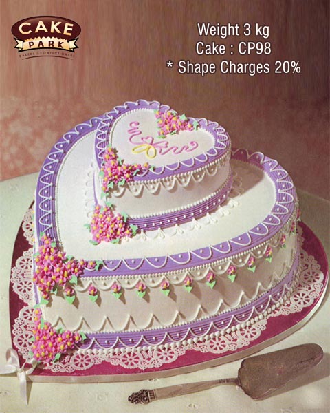 gallery/Anniversary/2-tier heart shaped cake