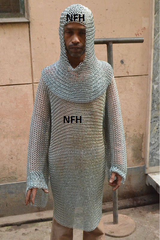 Butted Chain Mail Shirt with Hood