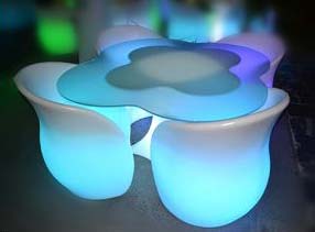 LED Light Chair Table Set