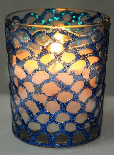 Hand Design Glass Candle