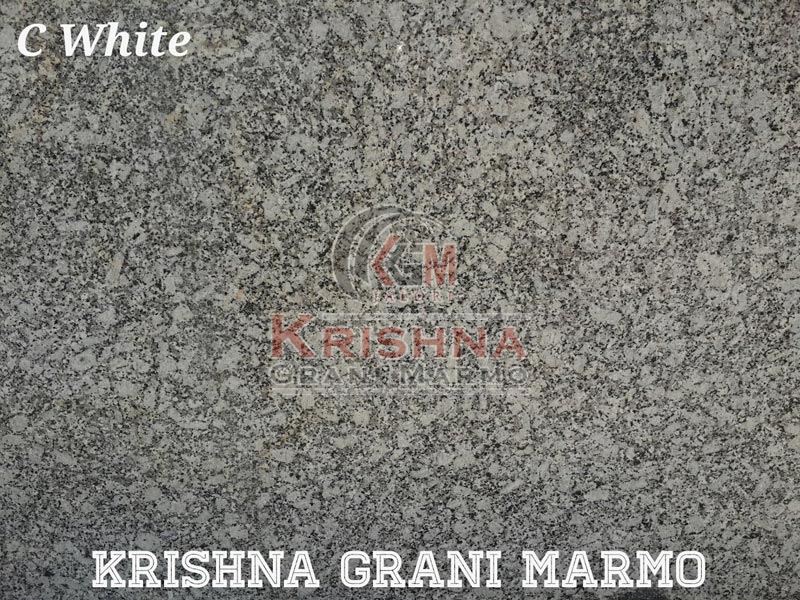 Polish C White Granite Stone, for Bath, Flooring, Kitchen, Roofing, Wall, Size : 12x12Inch, 24x24Inch