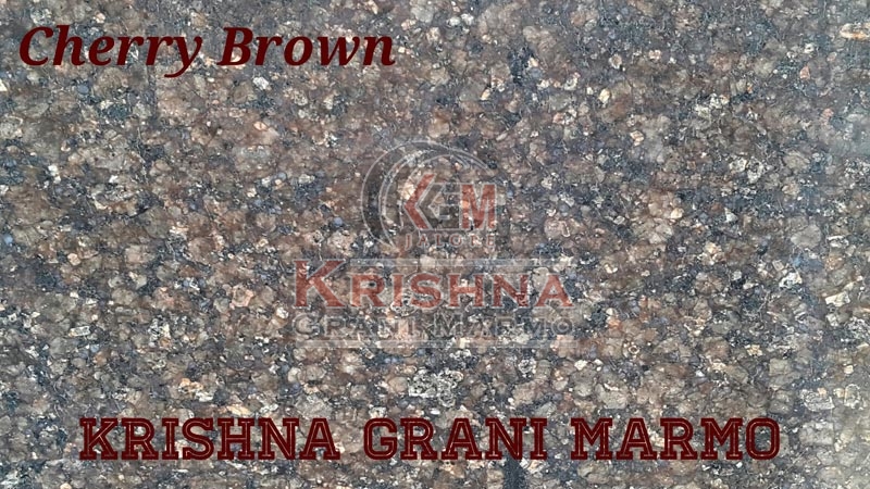 Bush Hammered Marble Cherry Brown Granite Stone, for Hotel Slab, Kitchen Slab, Office Slab, Restaurant Slab