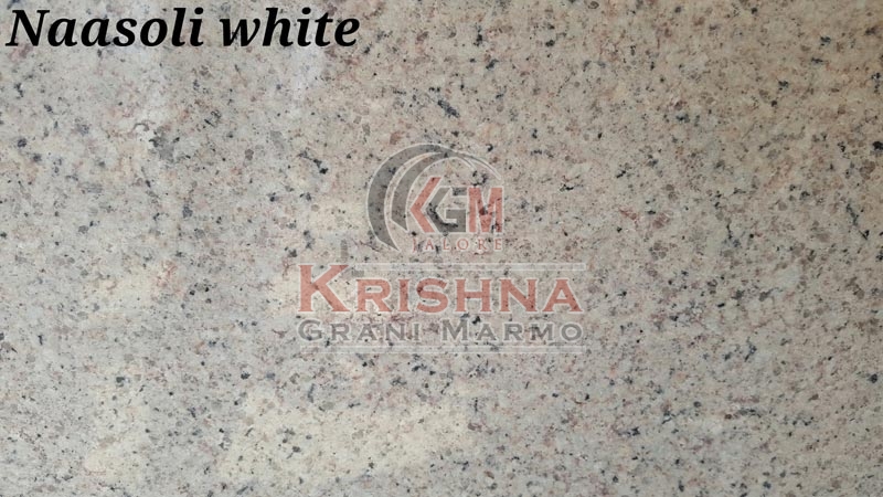 Polish Naasoli White Granite Stone, for Bath, Flooring, Kitchen, Roofing, Size : 12x12Inch, 24x24Inch