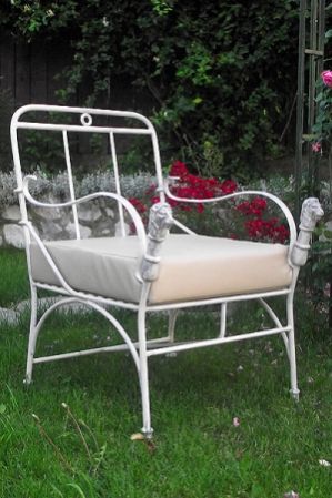 Wrought Iron Armchair Lion