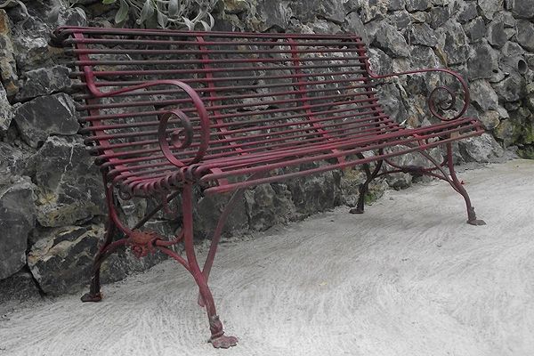 Wrought Iron Bench 3 Places I7g - L:148 X L:62