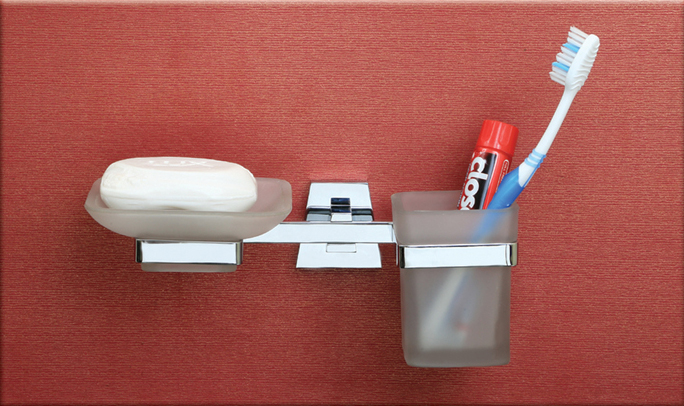 Wall Mounted Toothpaste with  Soap Holder