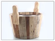 Steel Wooden Sauna Bucket handle