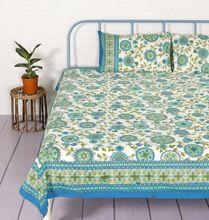 interior floral printed bedsheet