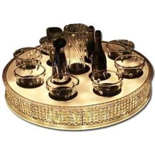 Crystal Lazy Susan Gold