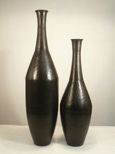 Tall hammered vases