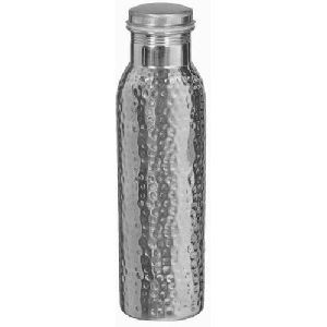 Copper Metal Material Hammered Silver Water Bottle