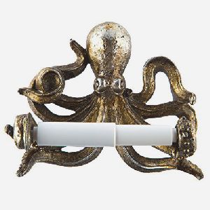 Metal Material Octopus Decorative Toilet Paper Holder.