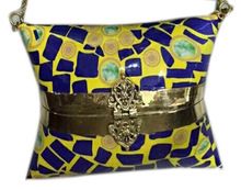 Pillow Pattern Indian Metal Clutch Bags, Size : -4