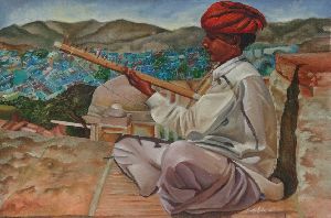 Rajasthani Music, Oil paintings for sale