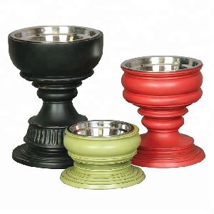 Wood Colorful Pet Bowl