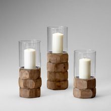 STONE BUILDING METAL CANDLE HOLDER