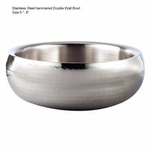 stainless steel hammered double wall bowl