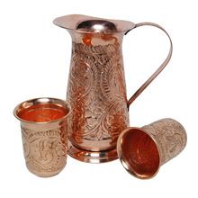 Copper Water Jug glass Set