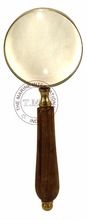 Wooden Handle Brass Magnifying Glass