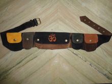 multi colours leather patchwork waist bags