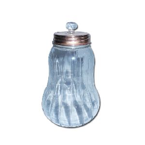 rounded glass jar