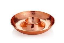 Hammered Copper chip And dip Plate