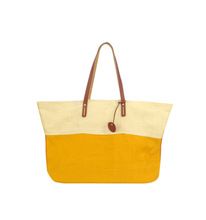 Jute bag with leather handle