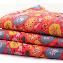 Red floral printed soft cotton meters