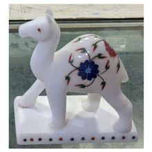 Marble Inlaid Camel Statue