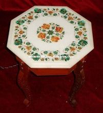 Marble Inlay Octagonal Table Tops