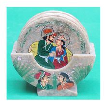 Soapstone Handicraft Inlay Coaster