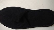 Premium Disposable Black Terry Towel Slippers