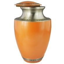 Orange Aluminum Cremation Urn