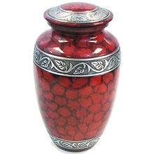 Red Engraved Design Aluminium Cremation Urn
